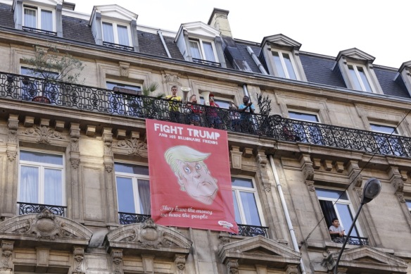 Fight Trump banner, 24 May 2017